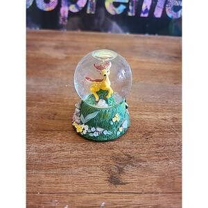 Disney Store Bambi Mini Snowglobe Snow Globe Thumper Skunk Prancing 2.5" Rare